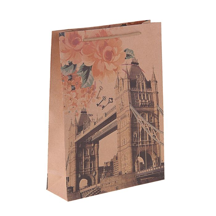 Пакет крафт "Лондон", 31,5 х 42 х 10 см