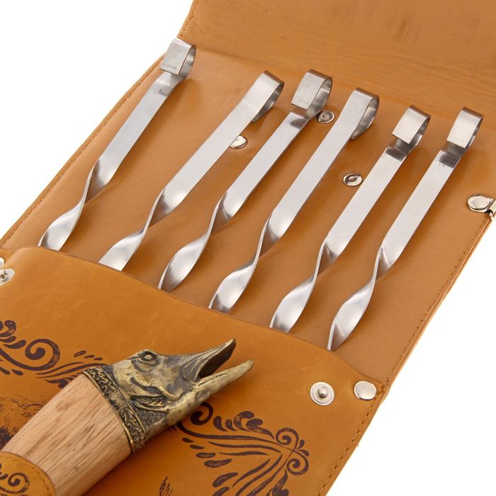 Набор для шашлыка "Щука": 6 шампуров,мангал, нож