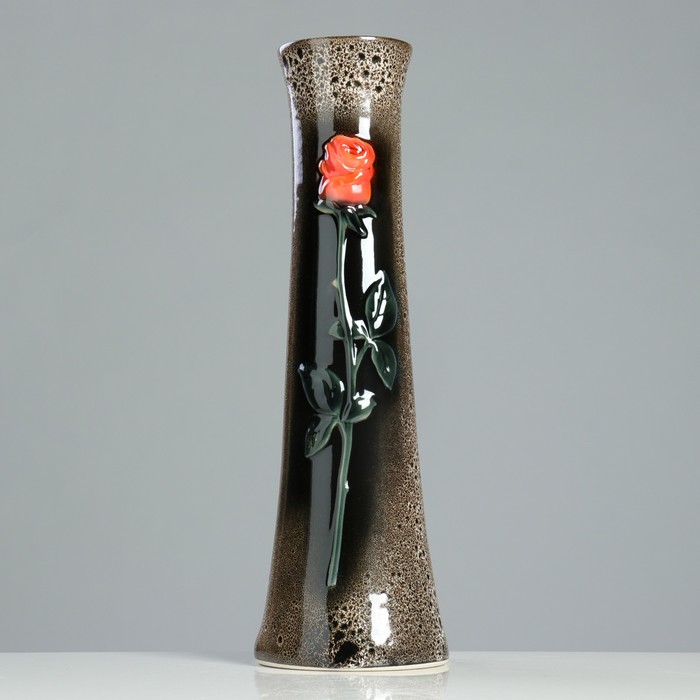 Ваза напольная "Роза" чёрная, мрамор