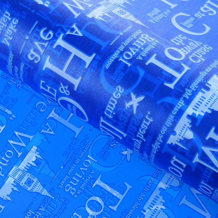 Пленка "Надпись", синий, 60 х 60 см