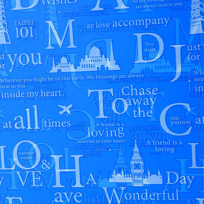 Пленка "Надпись", синий, 60 х 60 см