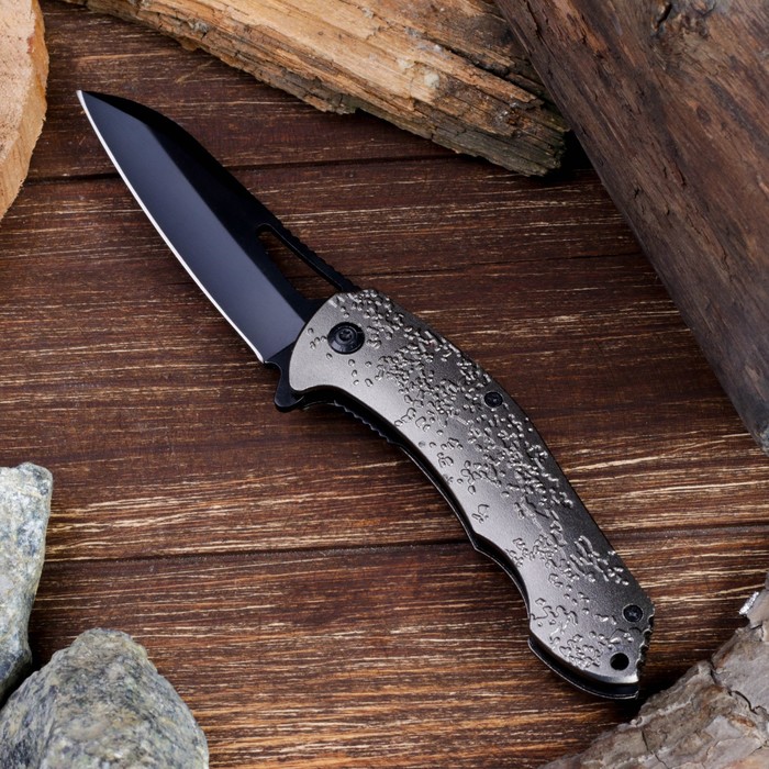 Нож складной неавтоматический с фиксатором, рукоять с пузырьками