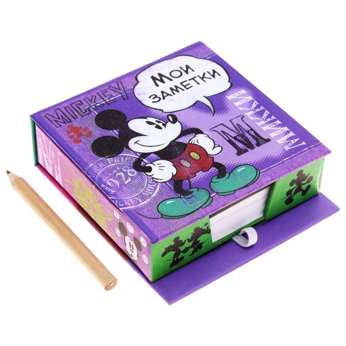 Блок бумаги для записей в футляре "Мои заметки", Микки Маус, 150 листов
