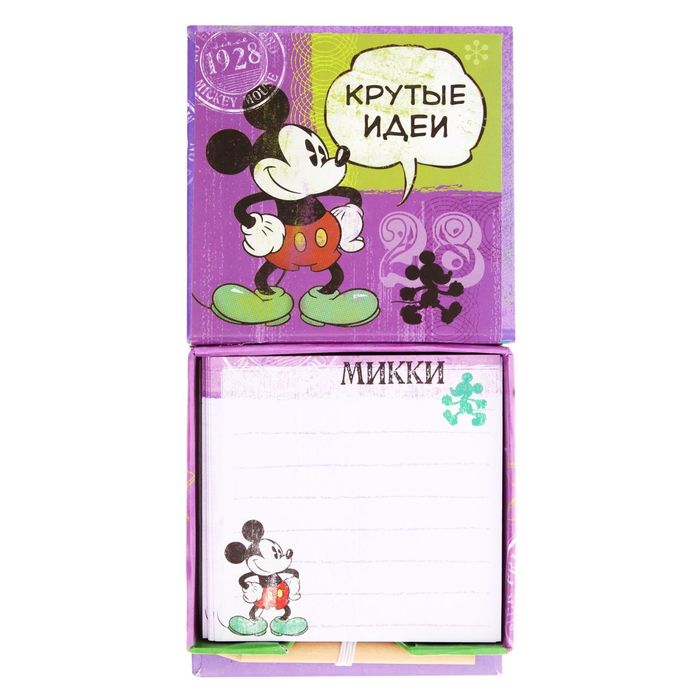 Блок бумаги для записей в футляре "Мои заметки", Микки Маус, 150 листов