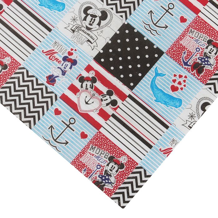 Бумага упаковочная тишью "Мечты о море", Микки и Минни, 50 х 70 см