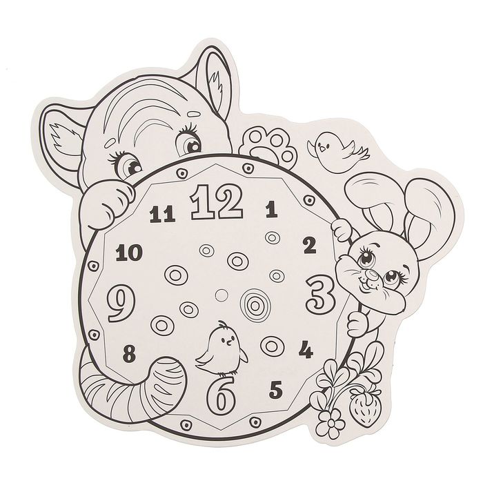 Часы-раскраска "Тигренок", 25 х 24 см