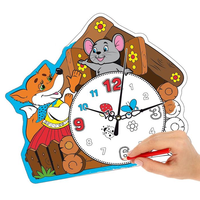 Часы-раскраска "Теремок", 26 х 23,5 см
