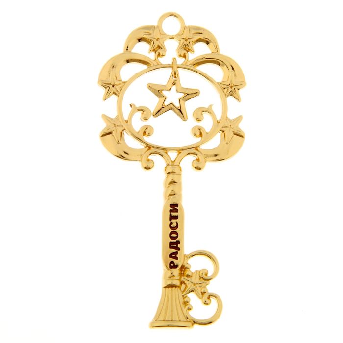 Ключ сувенирный на открытке "Радости"