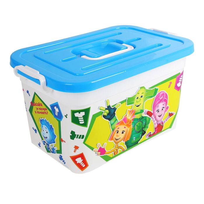 Контейнер для игрушек "Фиксики" с крышкой и ручками, 10 л, МИКС