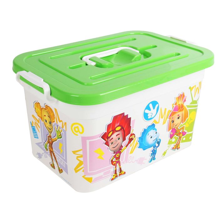 Контейнер для игрушек "Фиксики" с крышкой и ручками, 10 л, МИКС