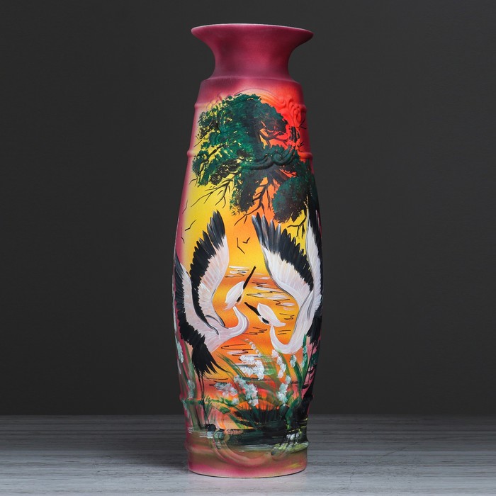 Ваза напольная "Есения" художественная роспись, природа, микс