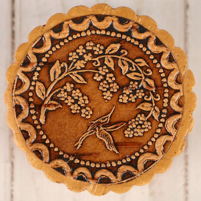 Шкатулка «Птичка», 5×3 см, береста