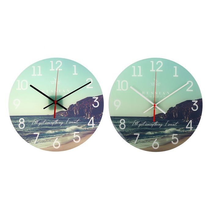 Часы настенные круглые "Море", акрил, микс