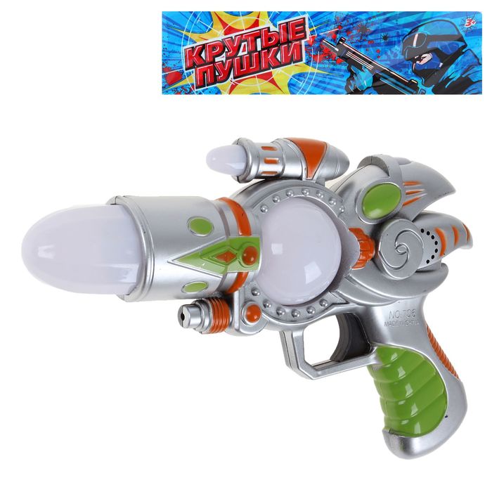 Пистолет "Бластер", световые и звуковые эффекты, работает от батареек, цвета МИКС