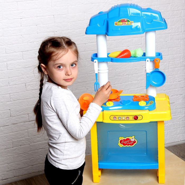 Игровой модуль "Кухня Русские узоры" с аксессуарами, световые и звуковые эффекты, БОНУС - вырезные коробочки