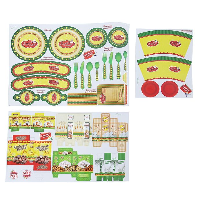 Игровой модуль "Кухня Русские узоры" с аксессуарами, световые и звуковые эффекты, БОНУС - набор для сервировки стола