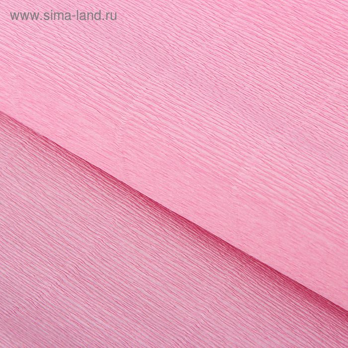 Бумага для упаковок и поделок, гофрированная, розовая, однотонная, двусторонняя, рулон 1 шт., 0,5 х 2,5 м