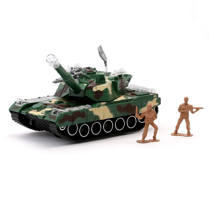 Танк инерционный "Атака", с солдатами, световые эффекты, цвета МИКС