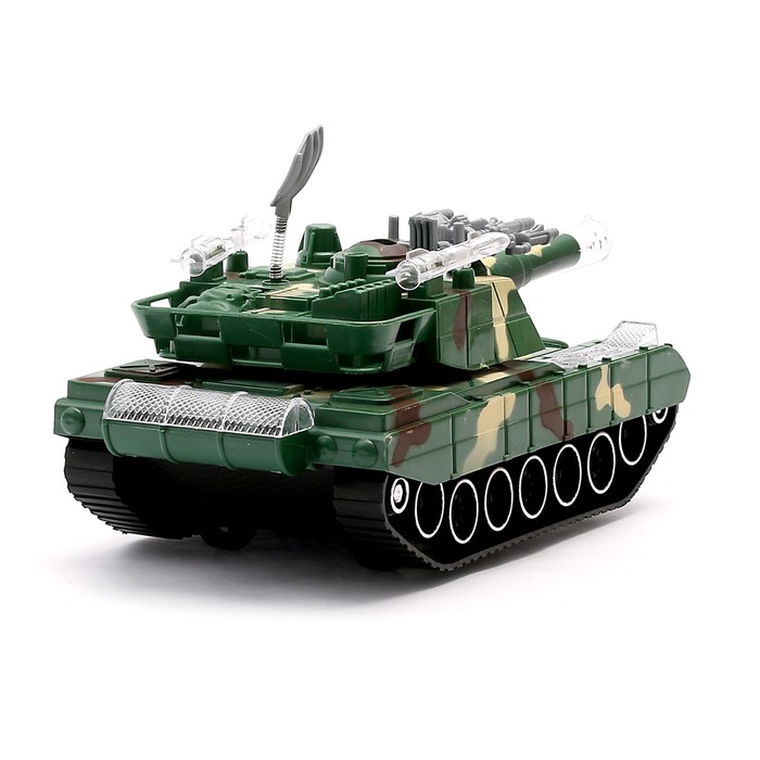 Танк инерционный "Атака", с солдатами, световые эффекты, цвета МИКС