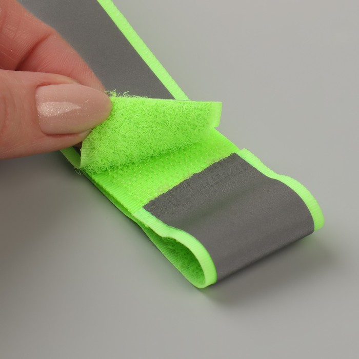 Повязка нарукавная светоотражающая, 41см, ширина – 3см, цвет ярко–салатовый