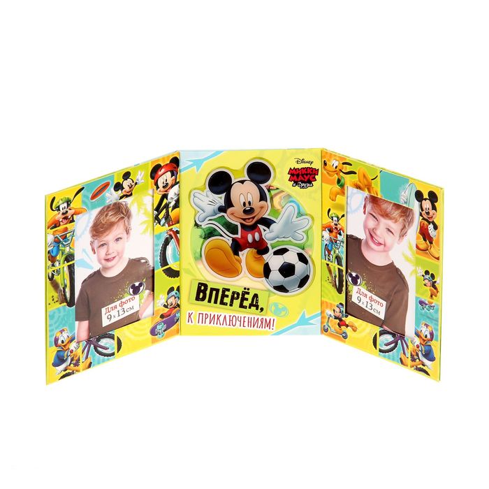 Фоторамка-триптих для 2 фото 9х13 см "Вперед, к приключениям", Микки Маус и друзья