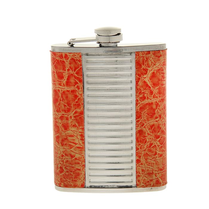 Фляжка "Всплеск", 240 мл, оранжевая + хром