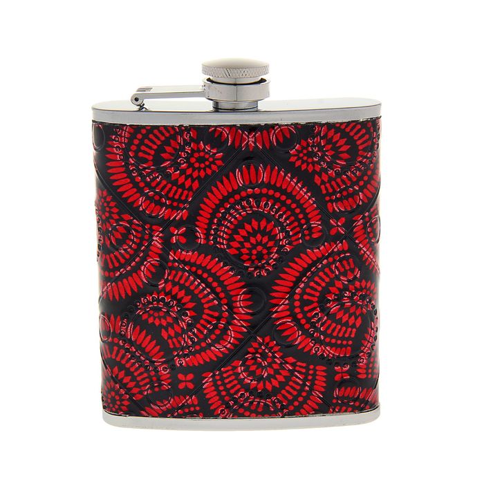 Фляжка "Калейдоскоп", 210 мл, чёрно-красная