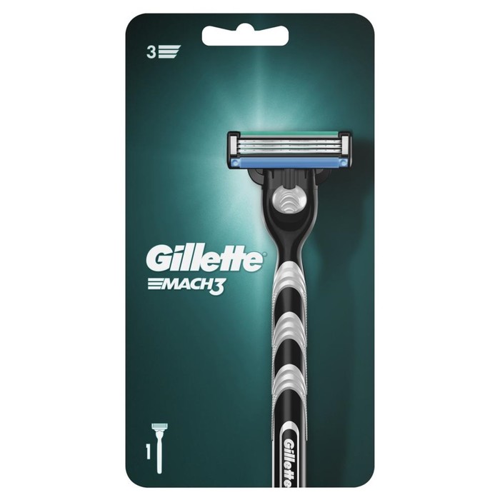

Бритвенный станок Gillette Mach3 + 1 сменная кассета, 3 лезвия