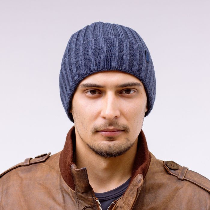 Шапка мужская зимняя "ТРЕК 2", размер 56-58, цвет джинсовый 827909