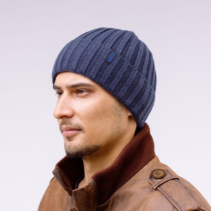 Шапка мужская зимняя "ТРЕК 2", размер 56-58, цвет джинсовый 827909