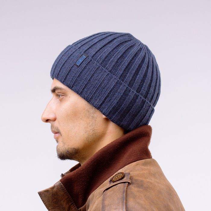 Шапка мужская зимняя "ТРЕК 2", размер 56-58, цвет джинсовый 827909