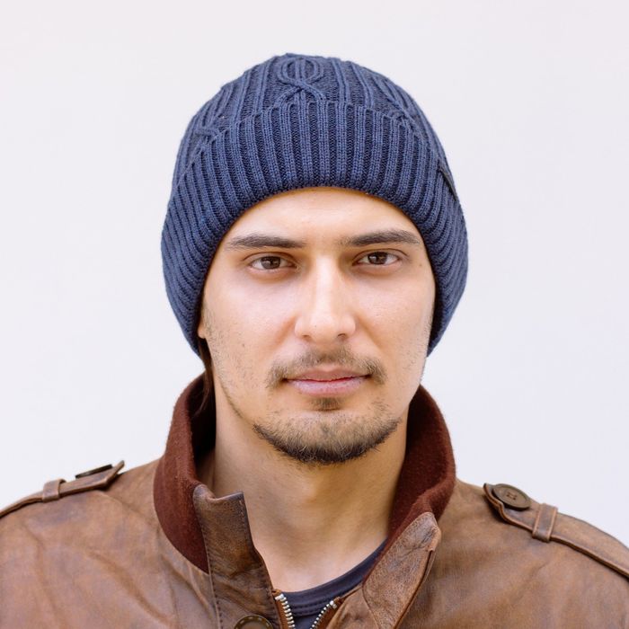 Шапка мужская зимняя "РОККИ 2", размеры 56-58, цвет джинсовый 816509