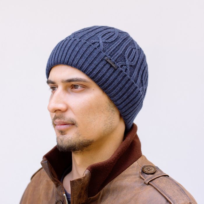 Шапка мужская зимняя "РОККИ 2", размеры 56-58, цвет джинсовый 816509