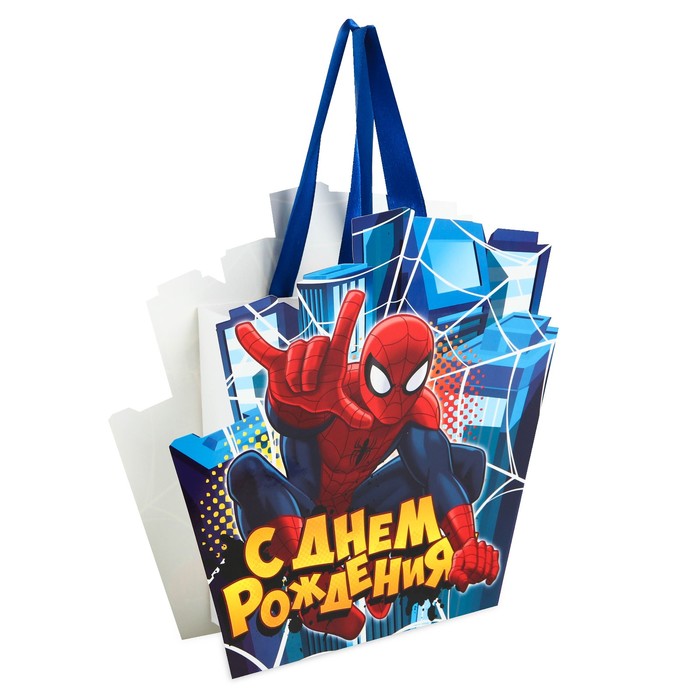Пакет-открытка "С Днем Рождения", Человек-паук