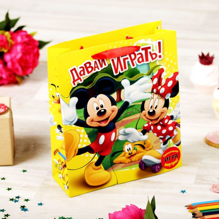 Пакет ламинат с открыткой-игрой "Давай играть", Микки Маус