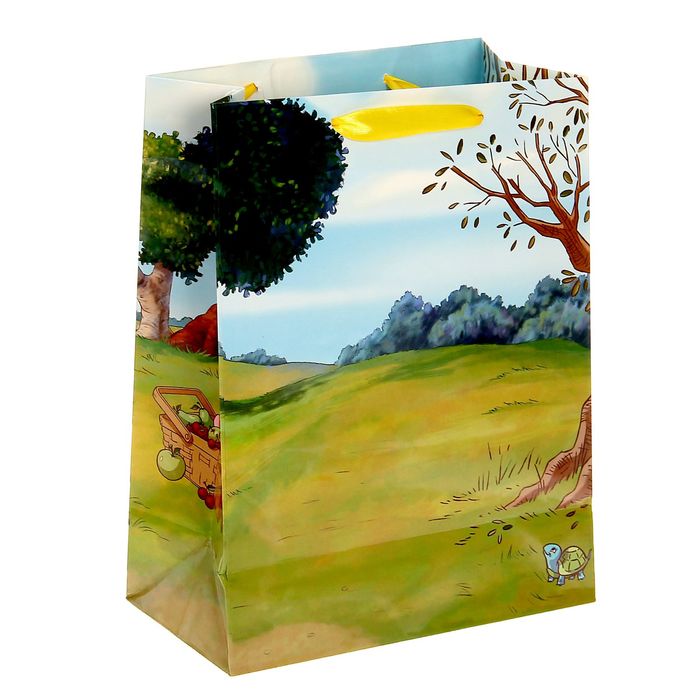 Пакет ламинат вертикальный с наклейками "С друзьями веселей", Медвежонок Винни и его друзья