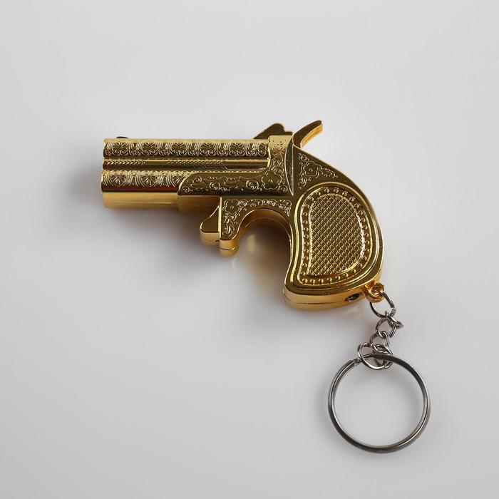 цена Зажигалка газовая Золотой пистолет, 7.3 х 5 см