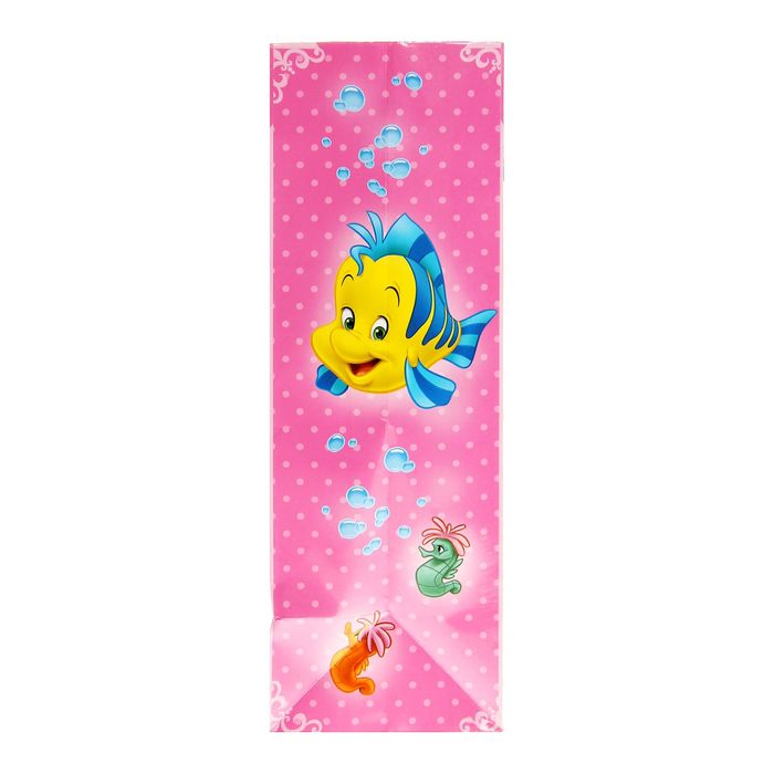 Пакет ламинированный "Самой лучшей девочке", Принцессы: Русалочка, + мини-открытка, ПВХ окно с блестками