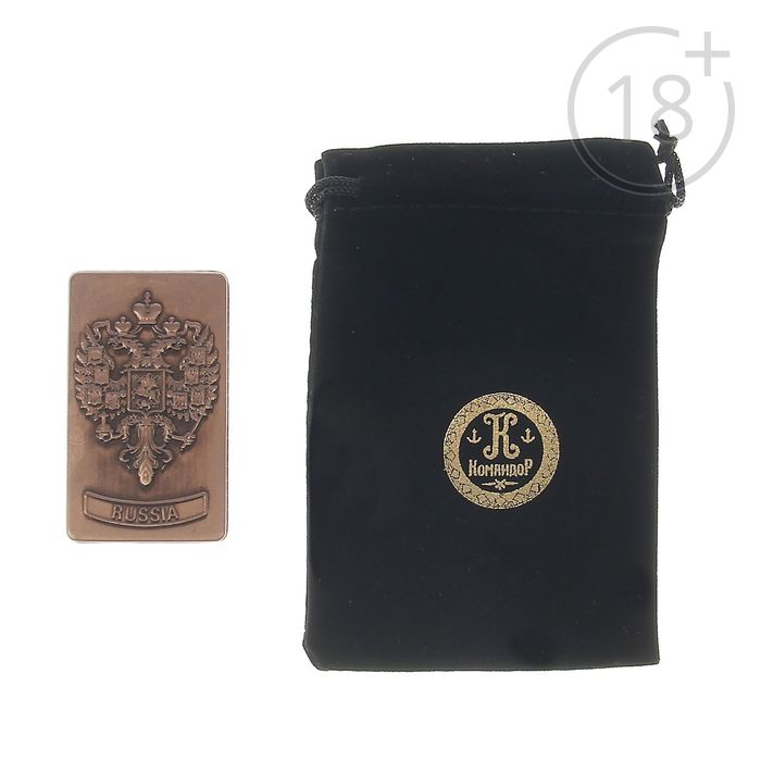 Зажигалка в коробке «Двуглавый орёл — Россия», газ, 5,7х3,4 см, микс
