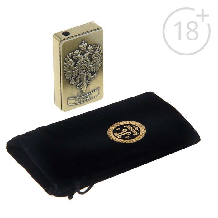 Зажигалка в коробке «Двуглавый орёл — Россия», газ, 5,7х3,4 см, микс