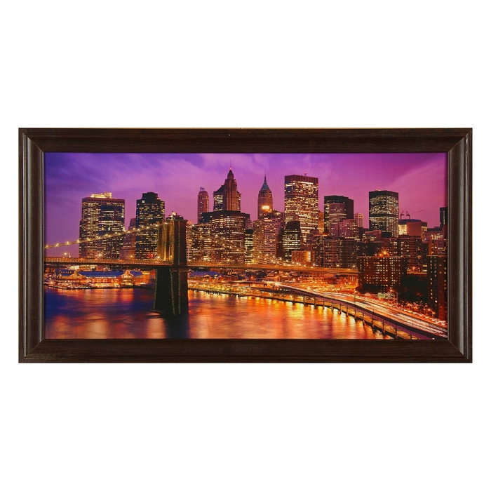 Картина "Мост в сиреневом закате"