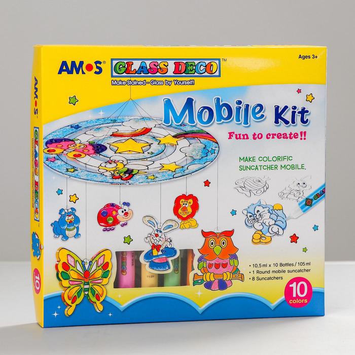 Набор витражных красок "Мобиле": 8 витражей, 10 цветов по 10,5 мл