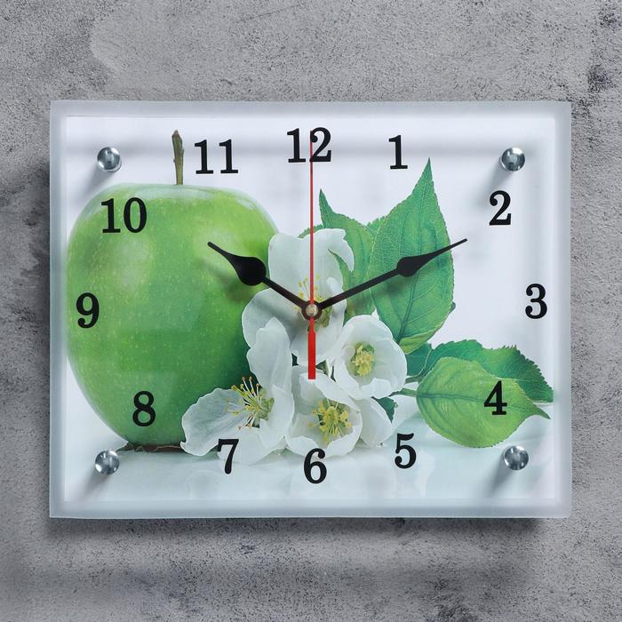 фото Часы настенные, серия: кухня, "яблоко",микс 20х25 см сюжет
