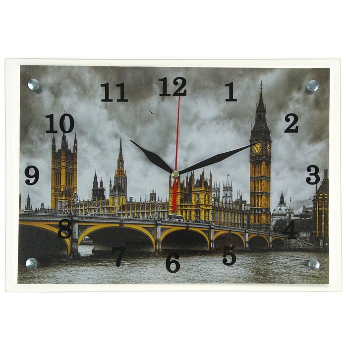 Часы настенные прямоугольные "Вестминстерский дворец", 25х35 см  микс