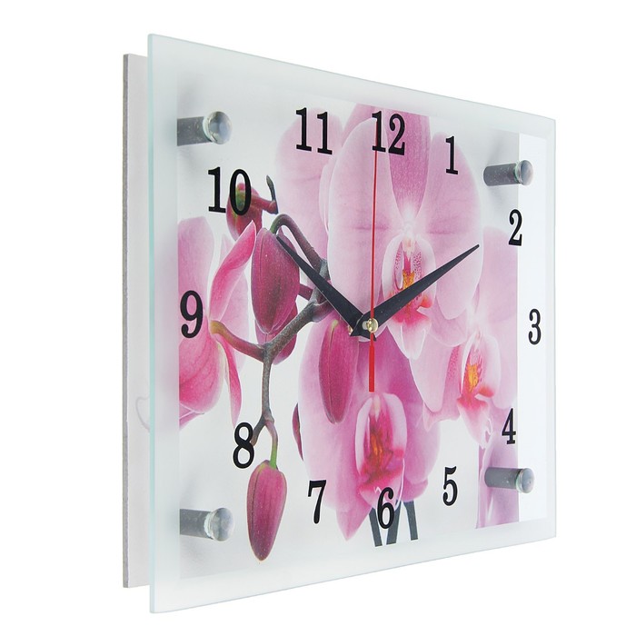 Часы настенные прямоугольные "Орхидея",20х25 см микс