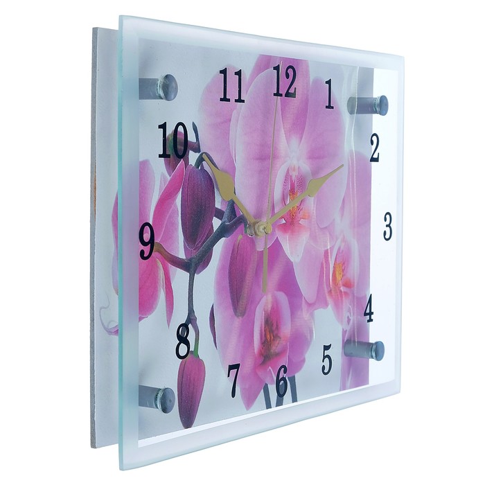 Часы настенные прямоугольные "Орхидея",20х25 см микс