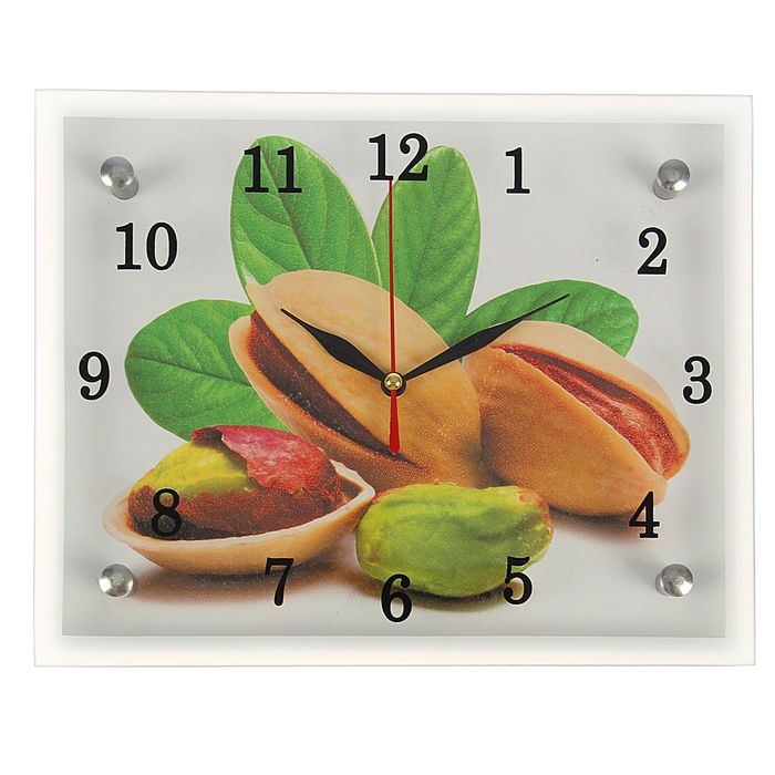 Часы настенные прямоугольные "Фисташковое время", 20х25 см  микс