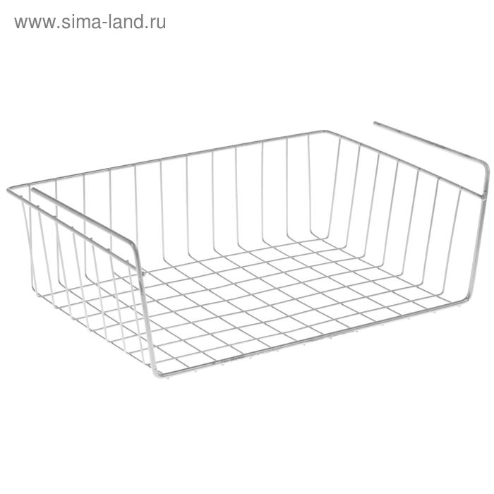 

Корзина сетчатая навесная на полку, 40×26×14 см, цвет хром