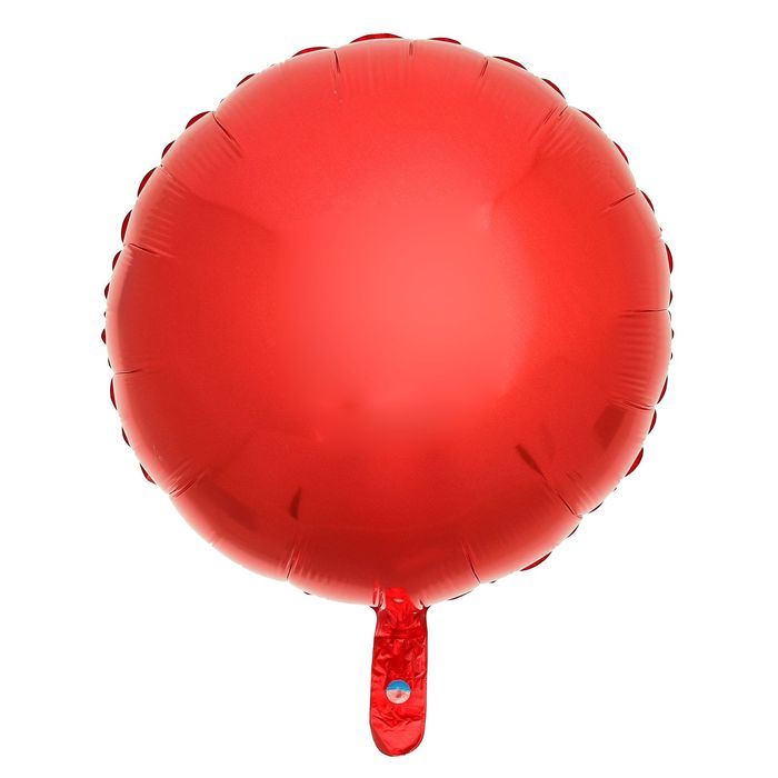 Шар фольгированный 18", круг, металл, цвет красный