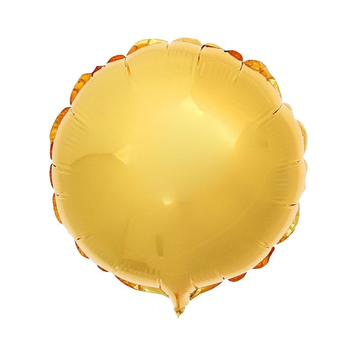 Шар фольгированный 9", круг, металл, цвет золотой